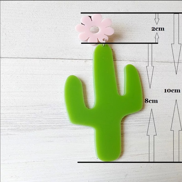 Earrings Cactus Acrylic Jewelry! - Picture 3 of 3